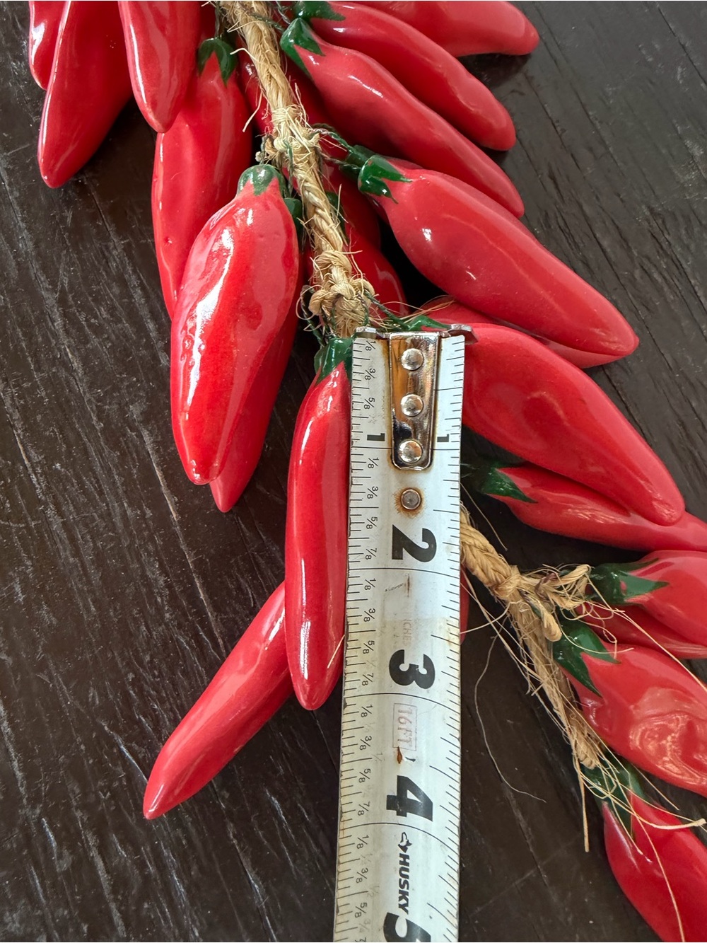 Red Decorative Chili Pepper Ristra Decor - Picture 4 of 5